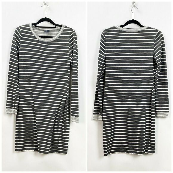 Market & Spruce Dresses & Skirts - 2/$30  Market & Spruce Medium Womens Gray Striped Kyle French Terry Dress